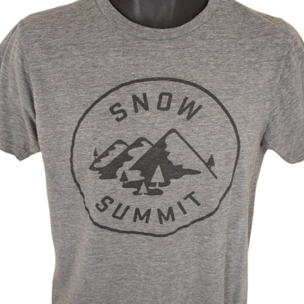 Ski Snow Summit T Shirt Mens Size Medium Gray Big Bear Mountain Resort